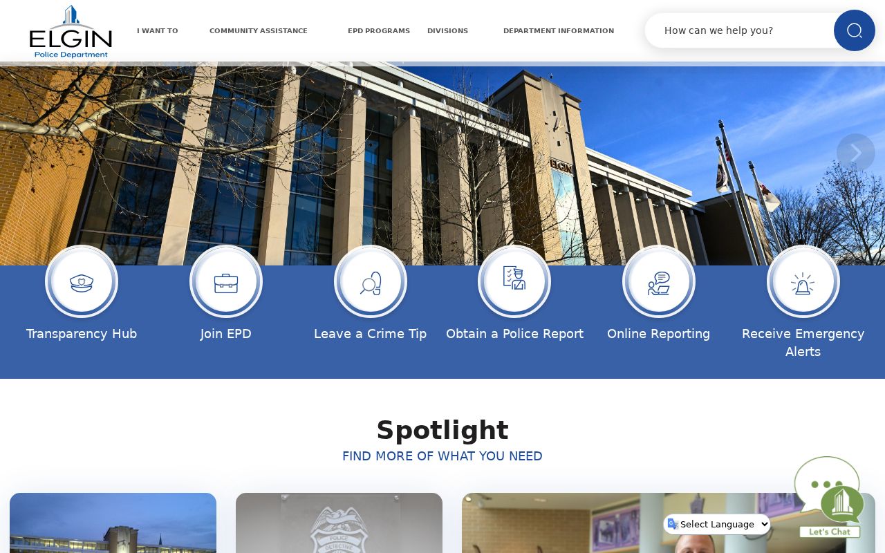 Elgin criminal records police department services