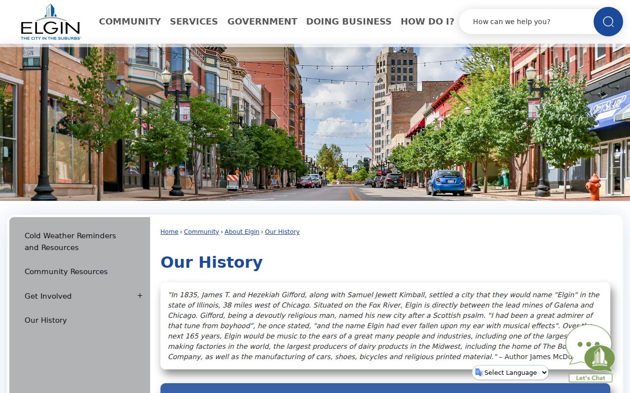 Elgin criminal records and city history