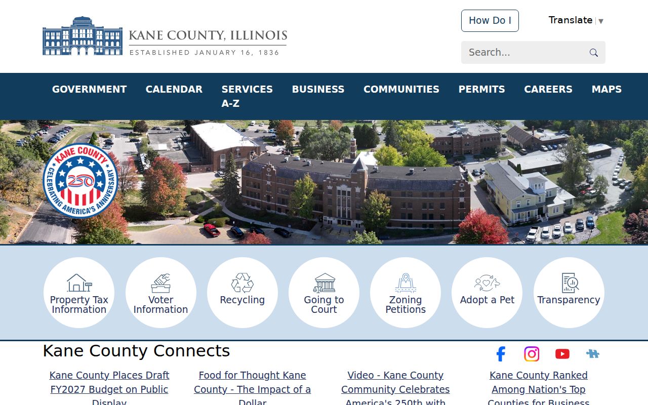 Kane County criminal history government directory